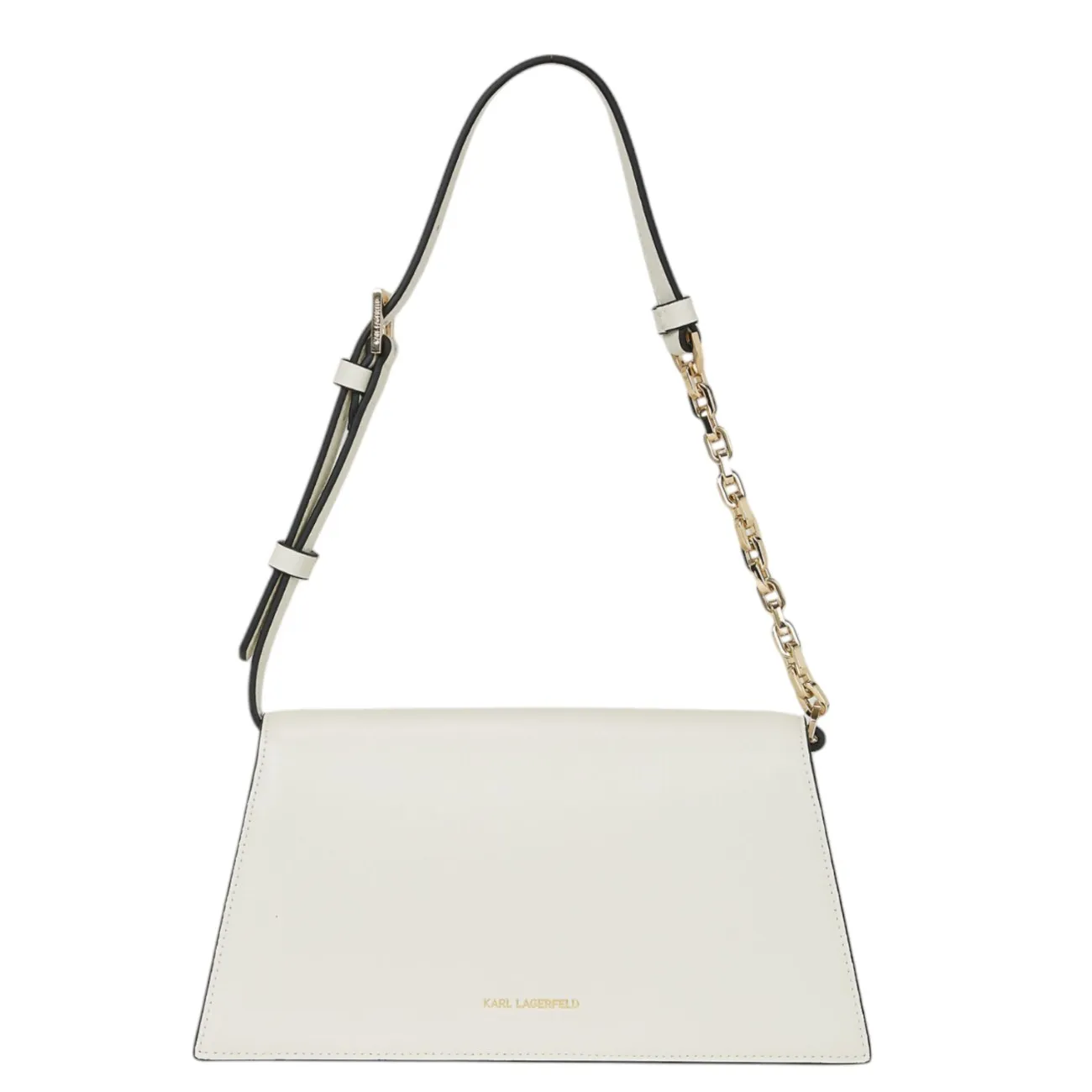 Karl Lagerfeld white signature shoulder bag.