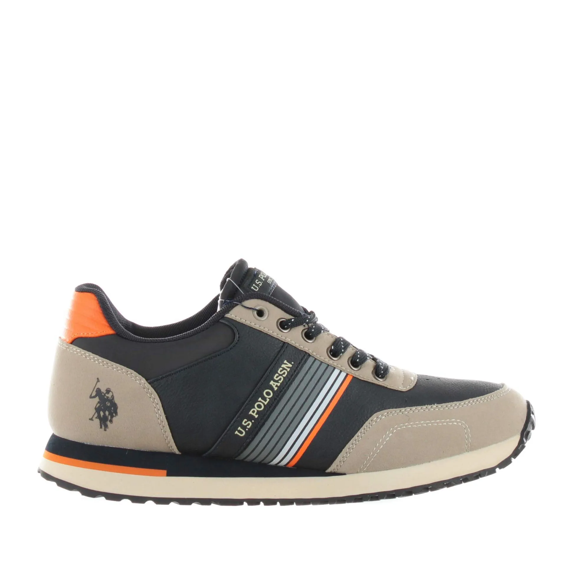Leather and suede sneakers.