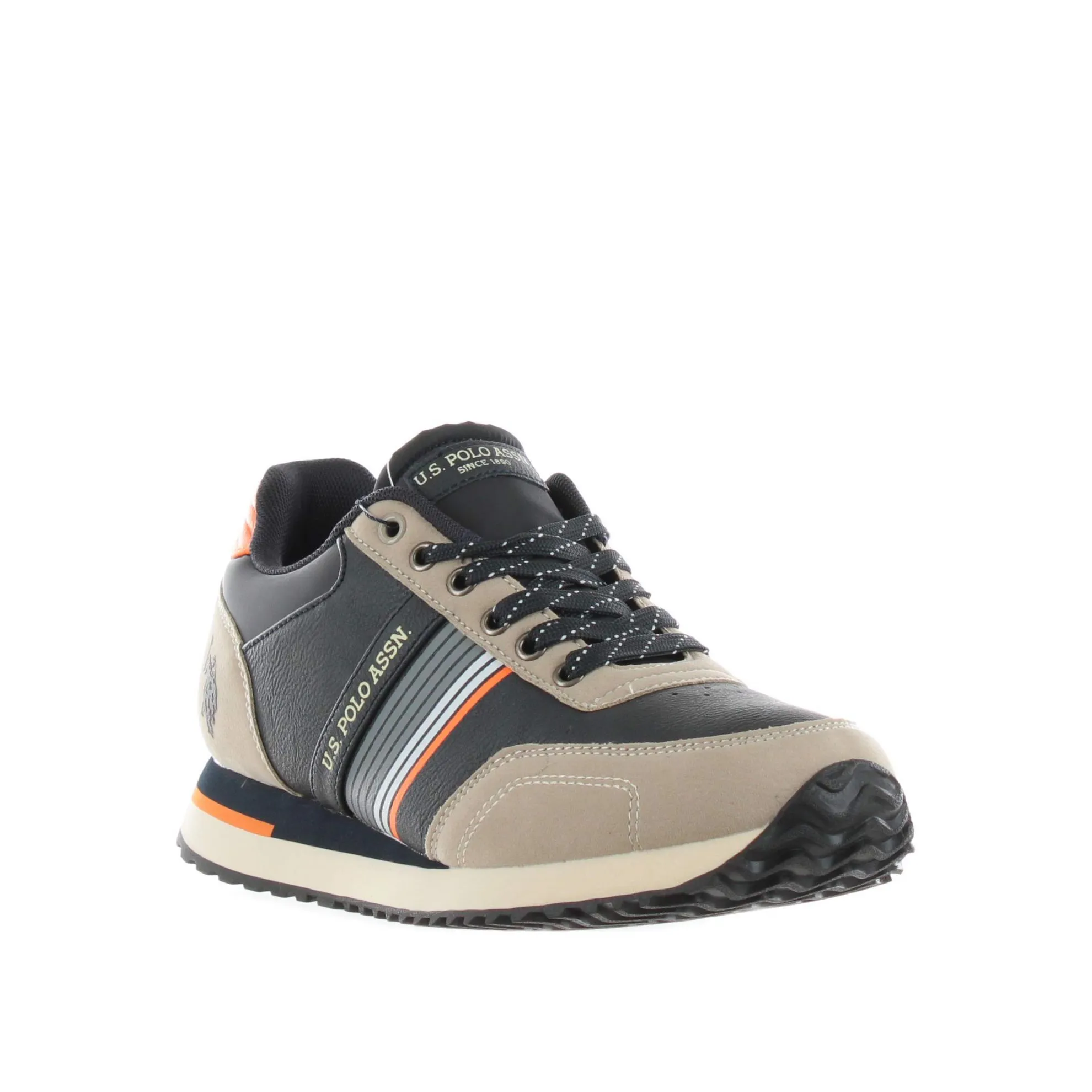 Leather and suede sneakers.