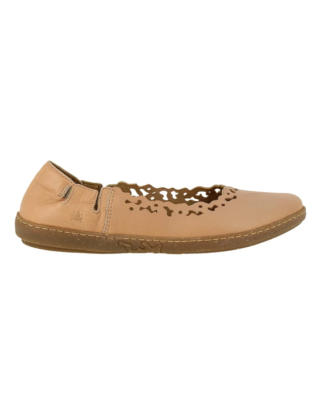 Leather ballerina flats with rubber sole