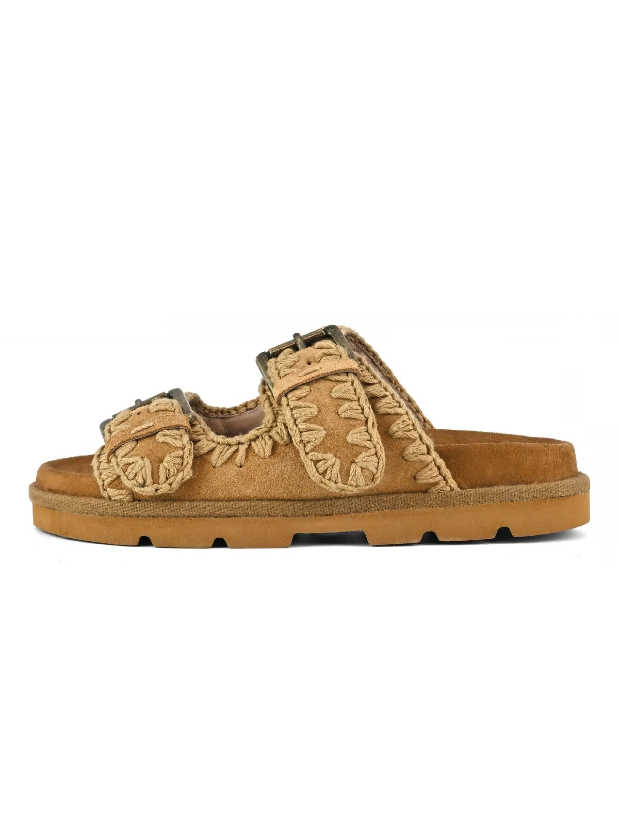 Leather Bio Cognac Buckle Sandals