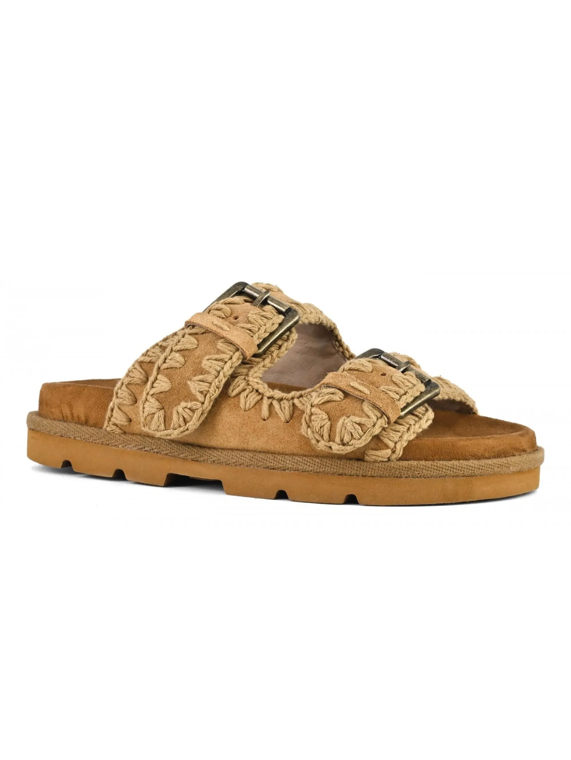 Leather Bio Cognac Buckle Sandals