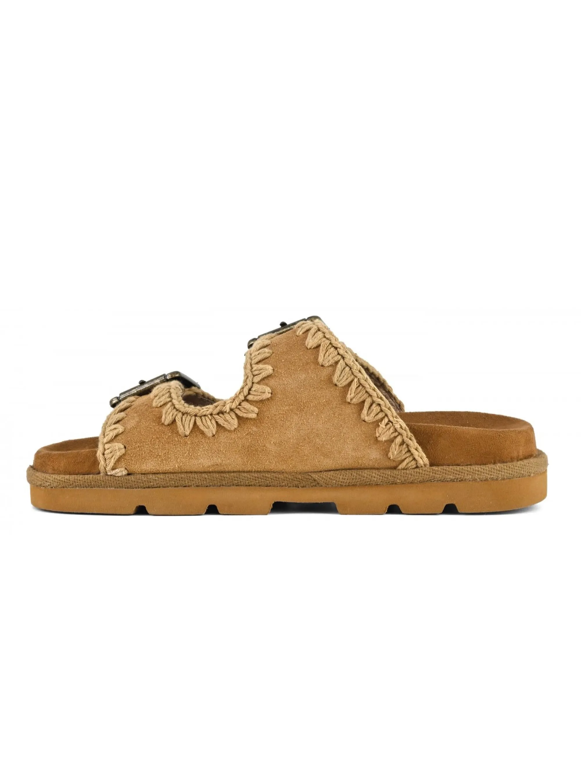 Leather Bio Cognac Buckle Sandals