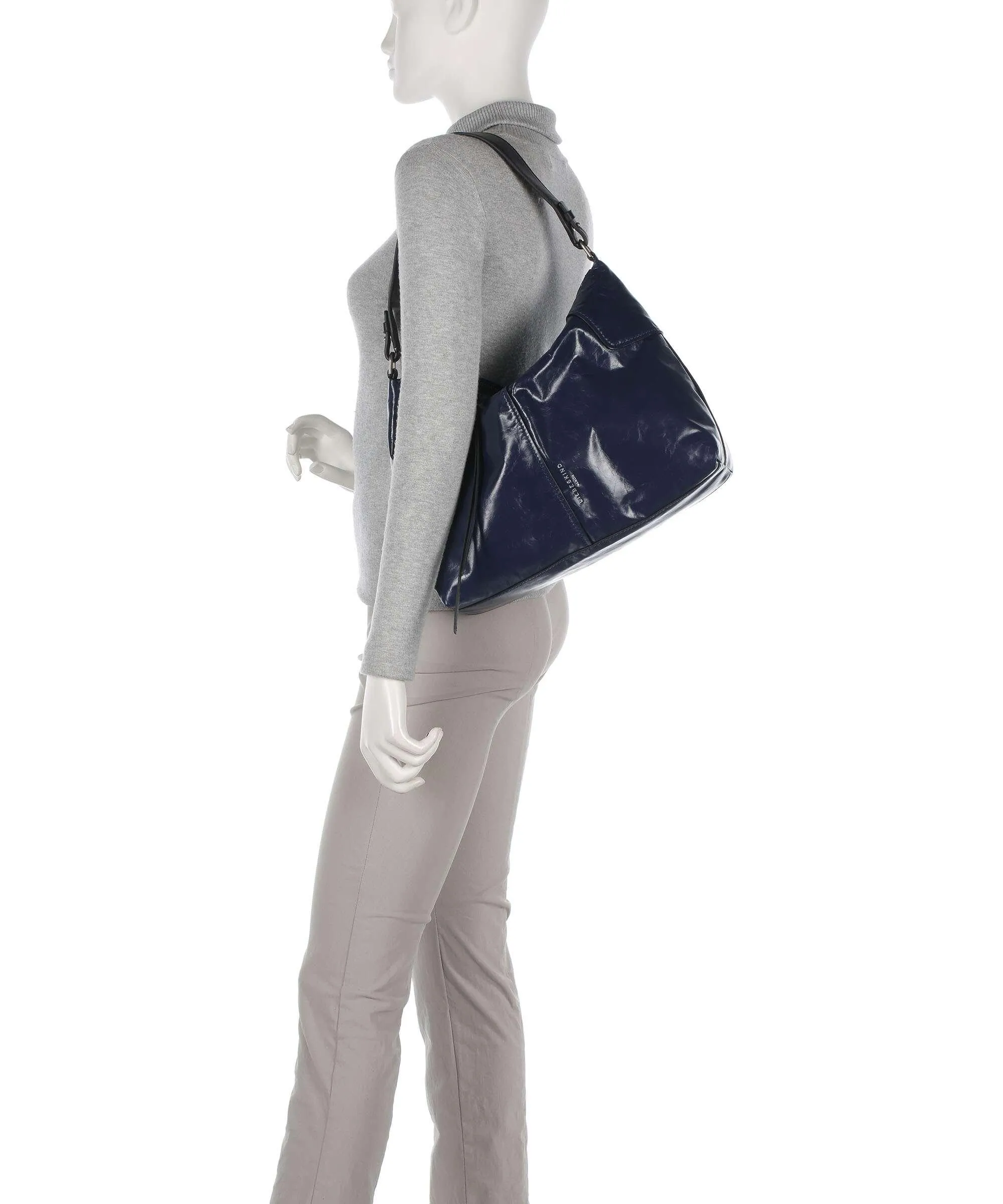 Liebeskind Mila Navy Fine Grain Leather Hobo Bag