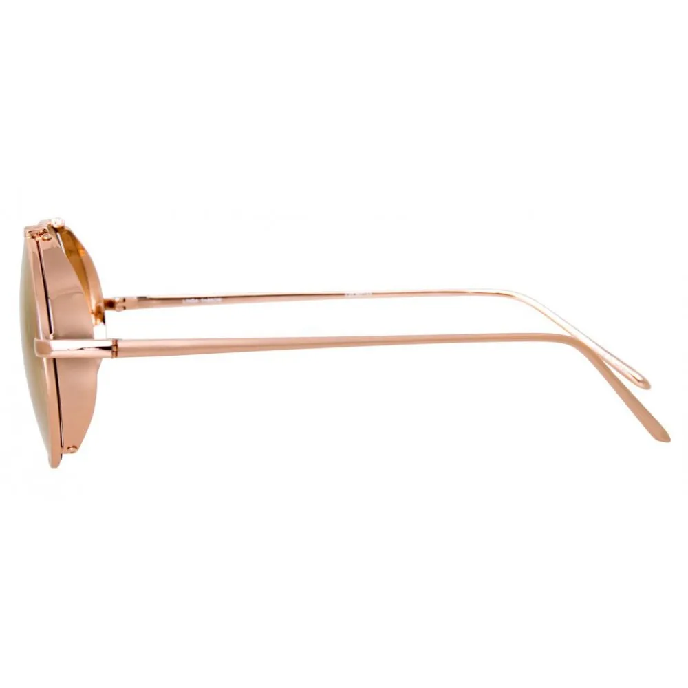 Linda Farrow - Occhiali da Sole Ovali 427 C13 - Oro Rosa - Linda Farrow Eyewear