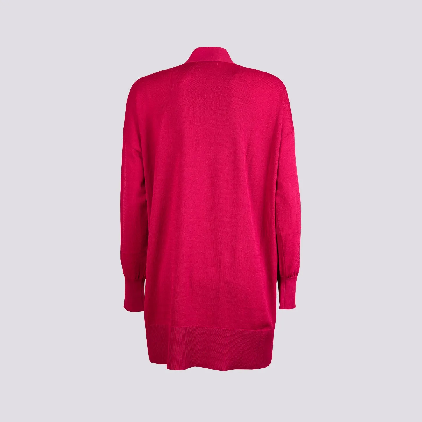 Long cardigan in geranium color