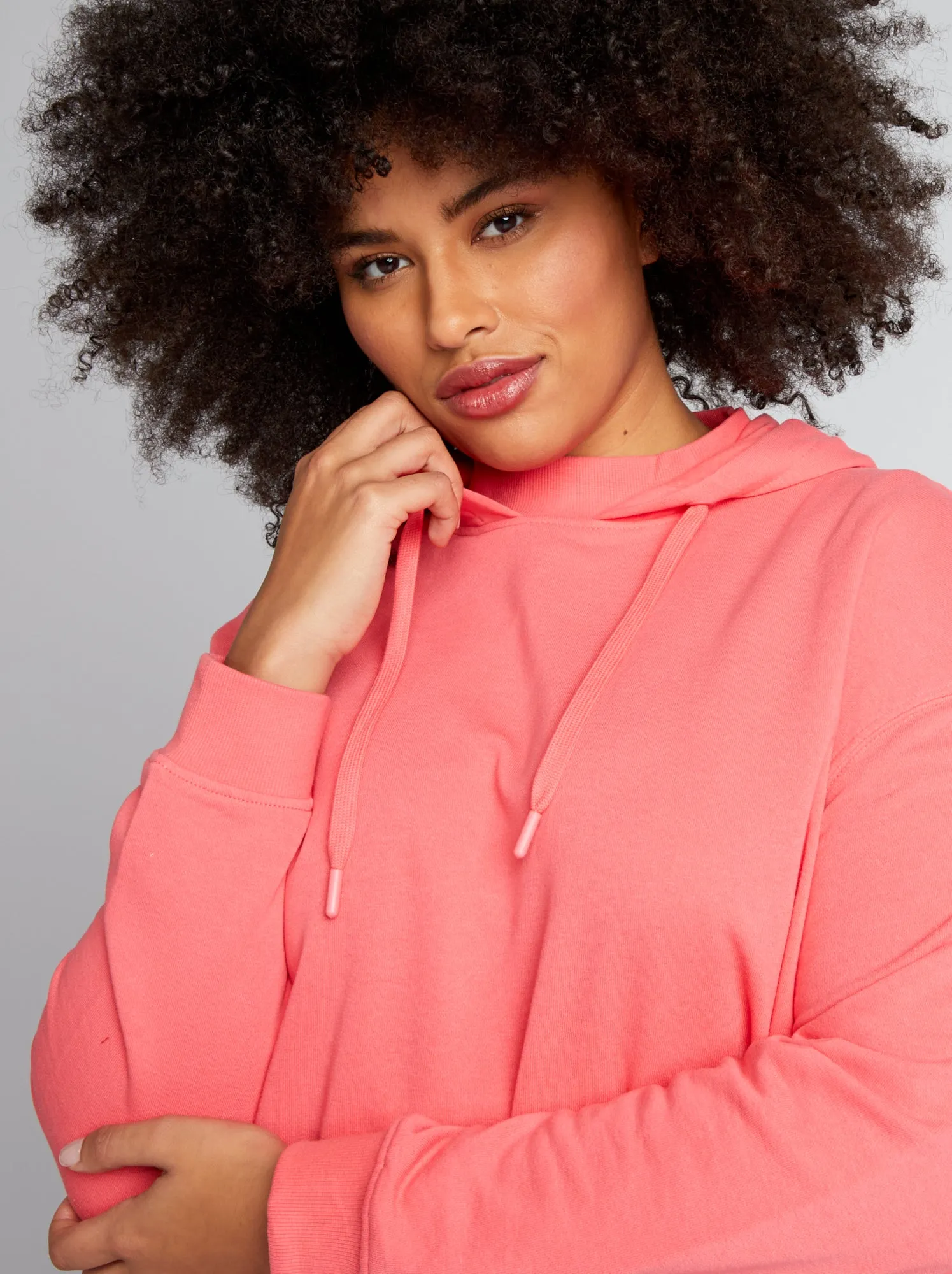 Long Hooded Sweatshirt - PINK