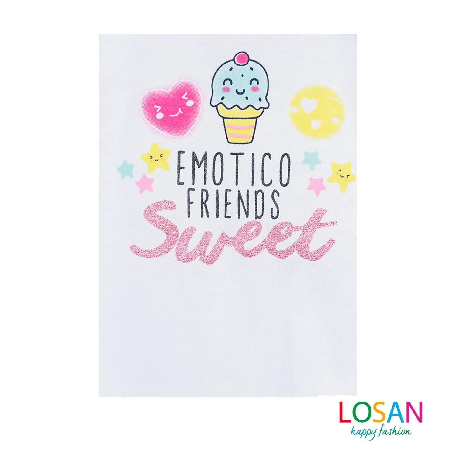 Losan Baby Girl T-Shirt and Printed Pants Set