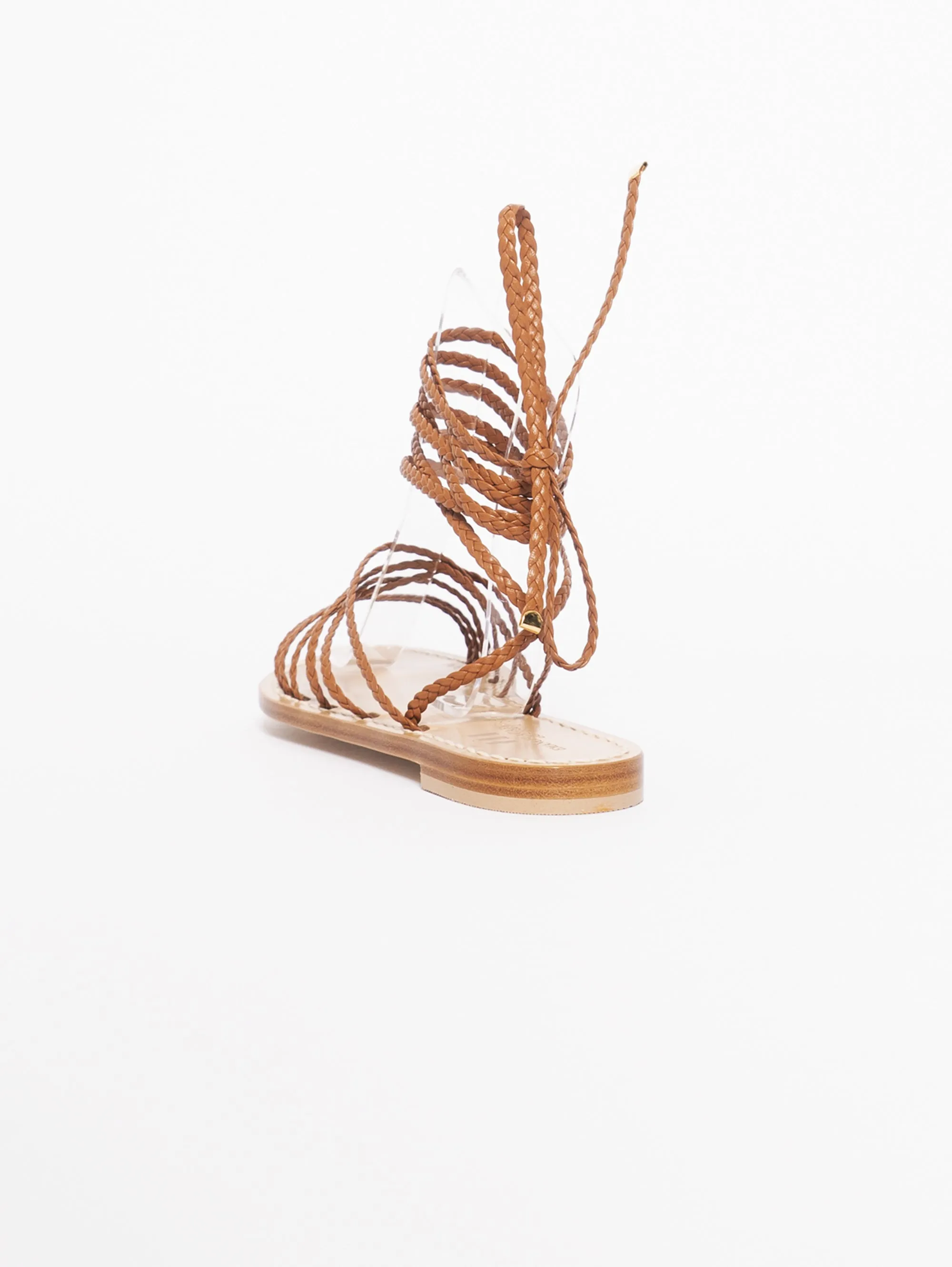 Low Heel Woven Leather Sandals