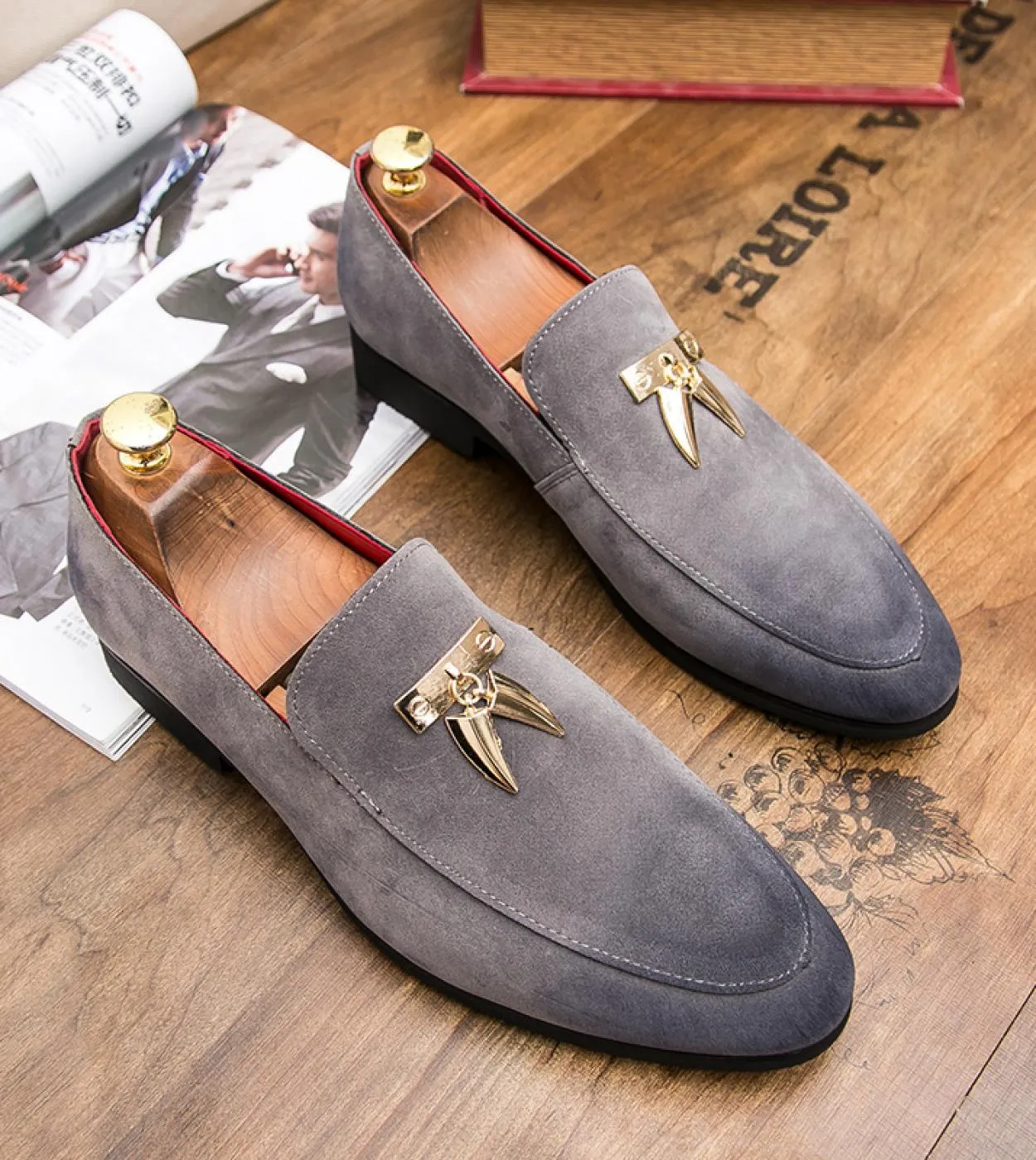 Luxury Men's Formal Suede Leather Shoes - Classic Business Dress Shoes for Men