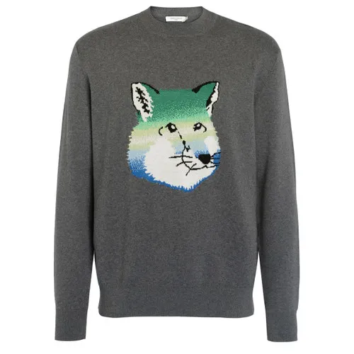 Maison Kitsuné Vibrant Fox Head grigio sweater
