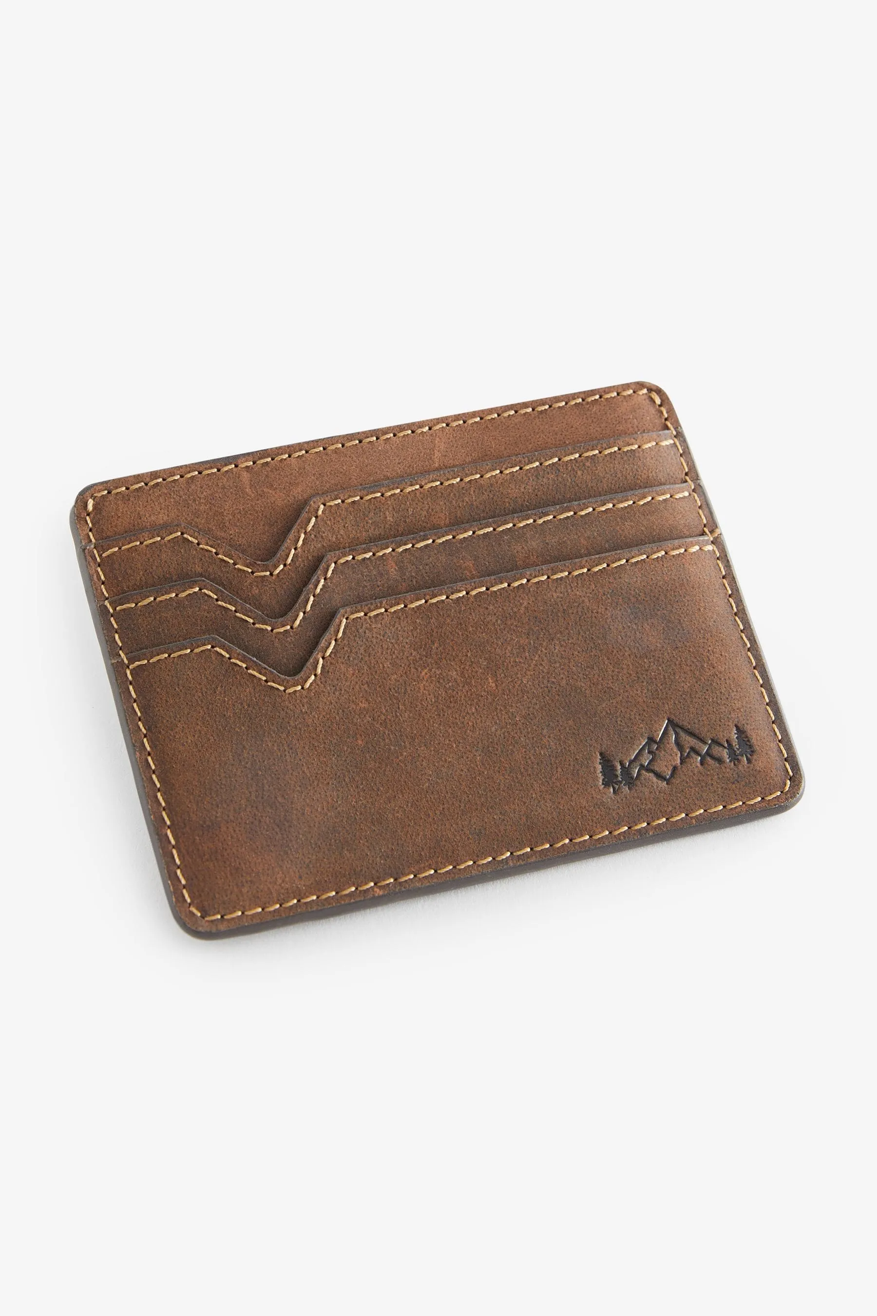 Marrone - Leather oily cardholder.