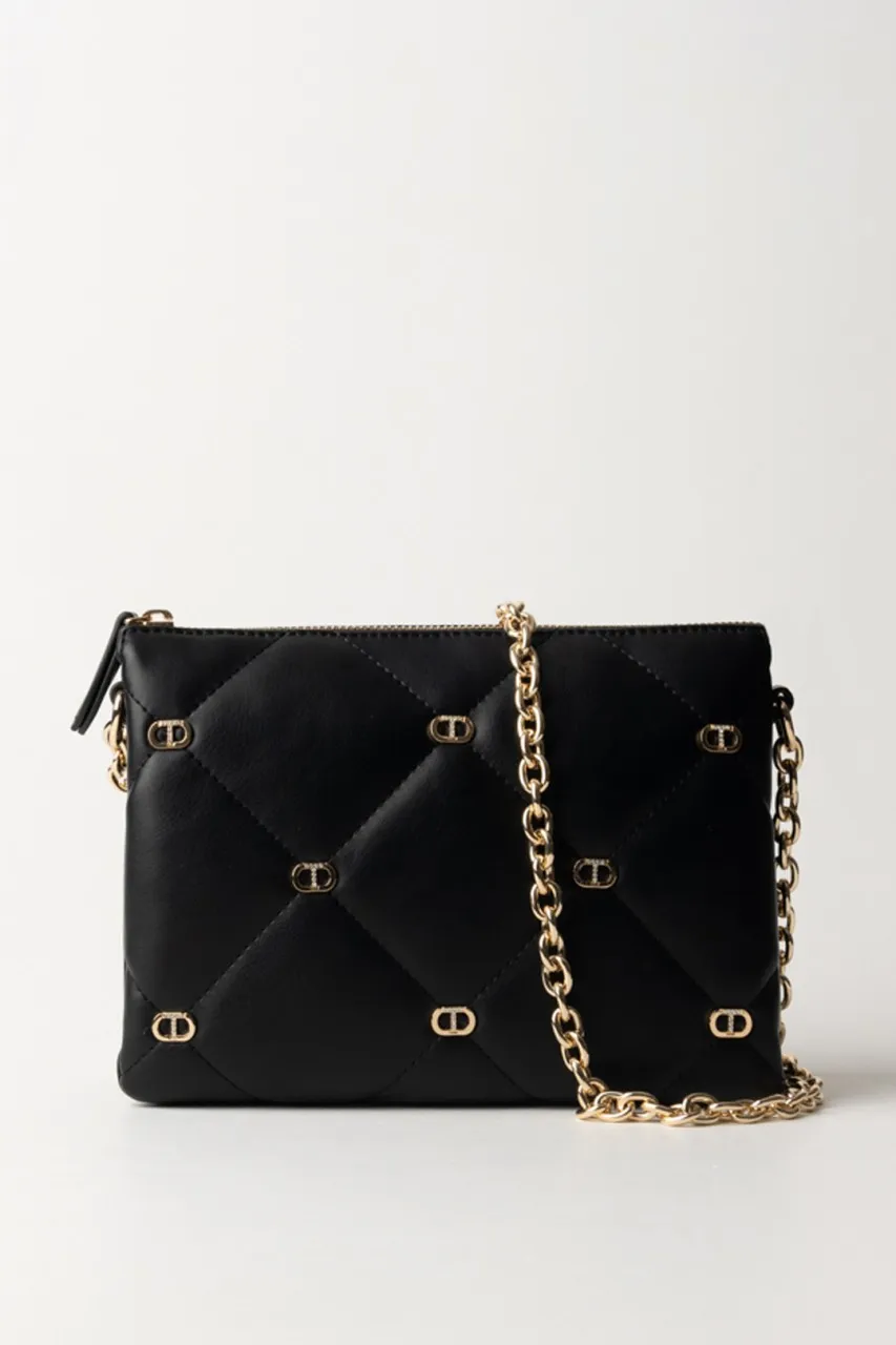 Medium black shoulder bag Via Manzoni