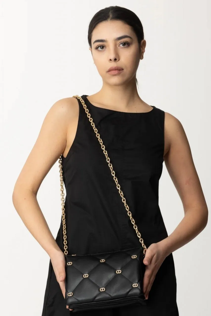 Medium black shoulder bag Via Manzoni