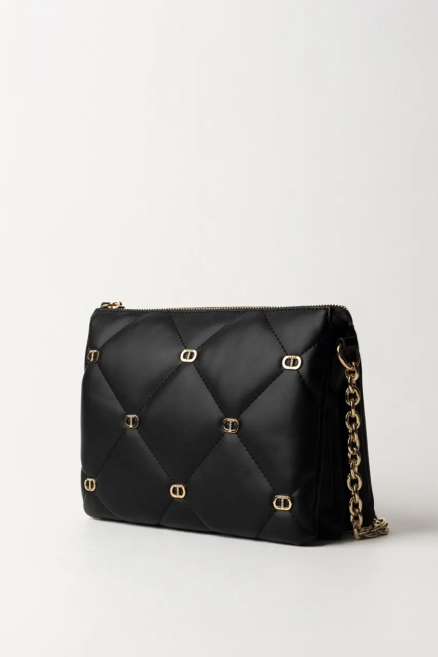 Medium black shoulder bag Via Manzoni