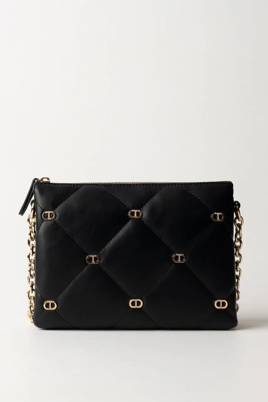 Medium black shoulder bag Via Manzoni