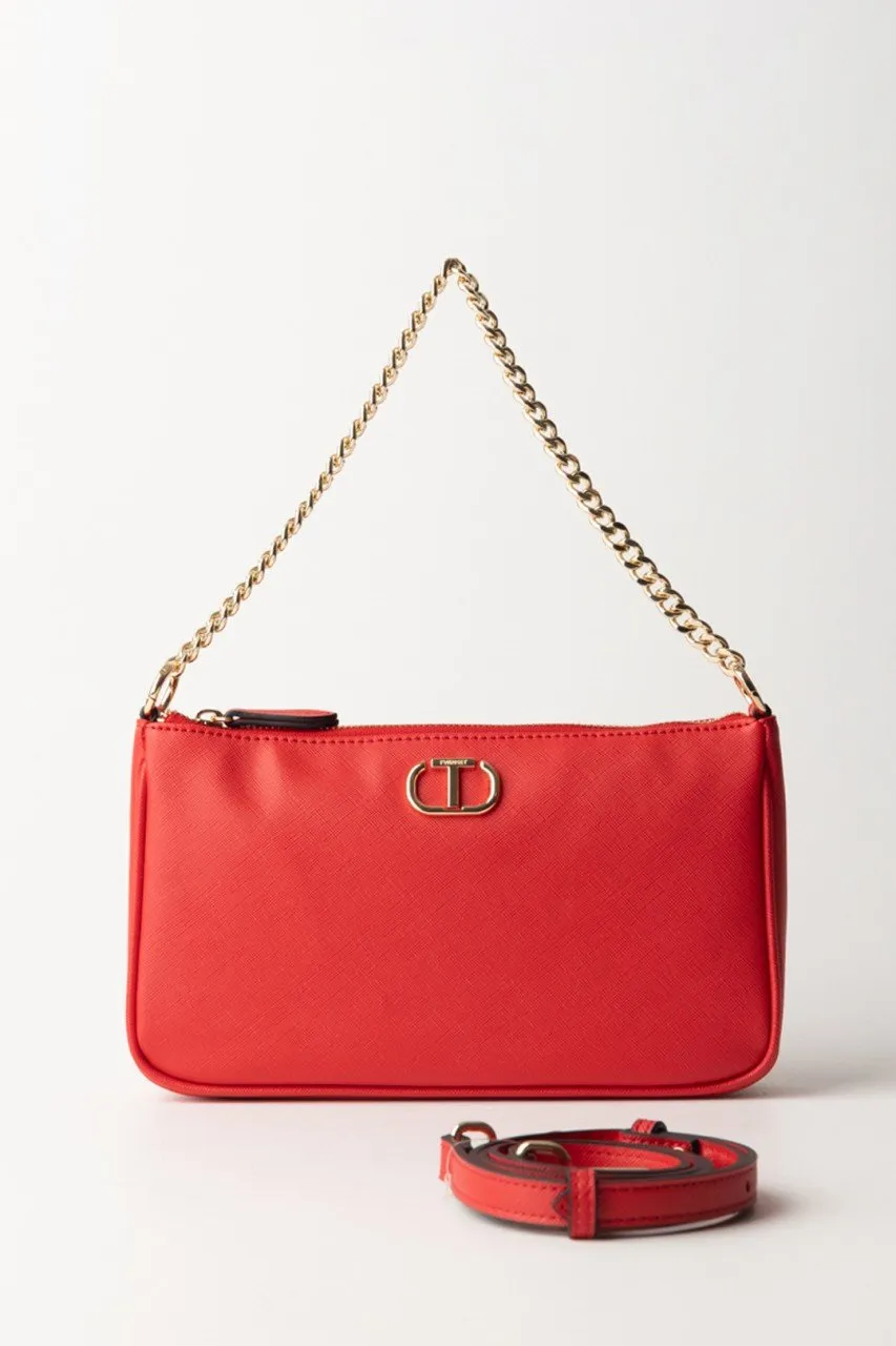 Medium-sized lacquer red Mignon shoulder bag