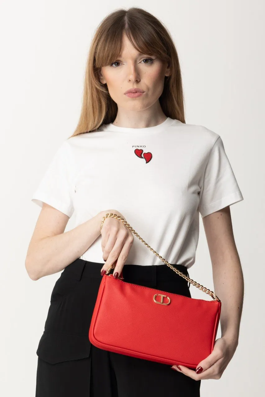 Medium-sized lacquer red Mignon shoulder bag