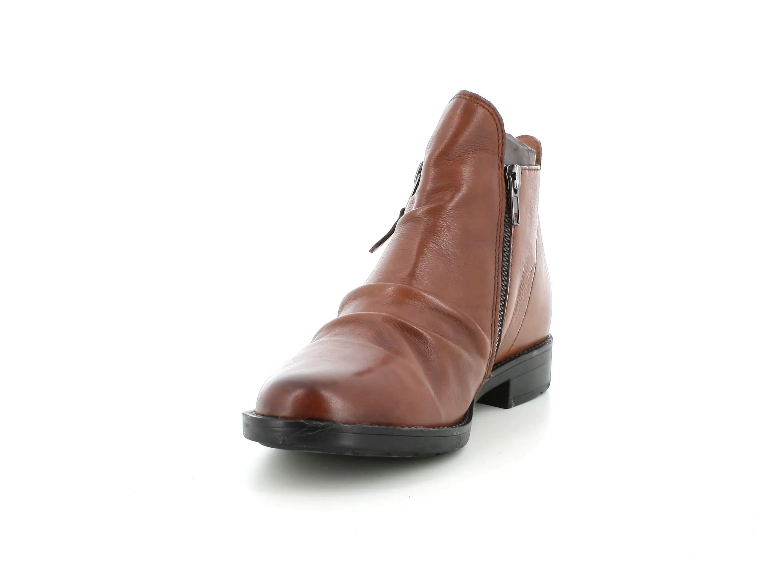 Melluso women's leather ankle boots with 2 zippers