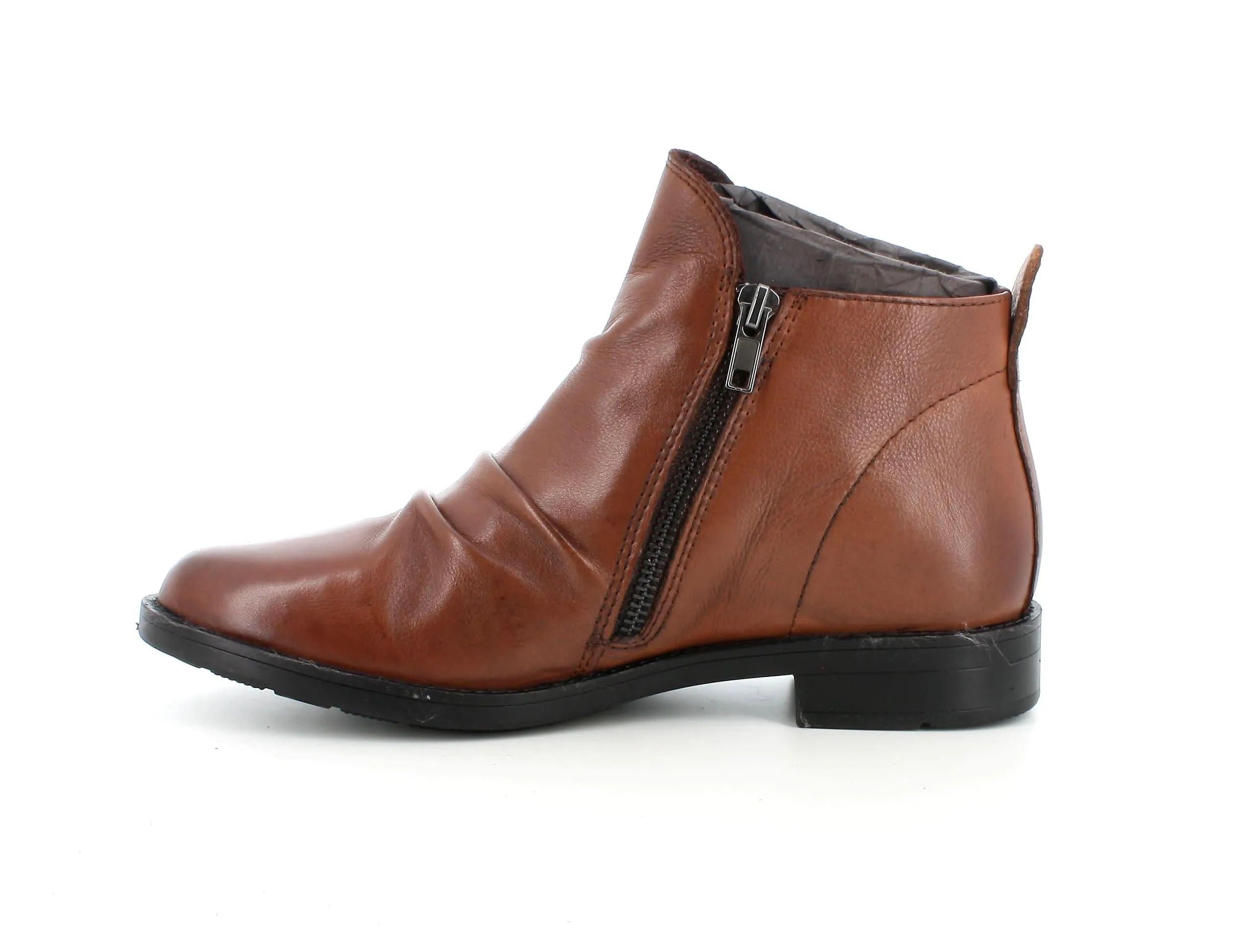 Melluso women's leather ankle boots with 2 zippers