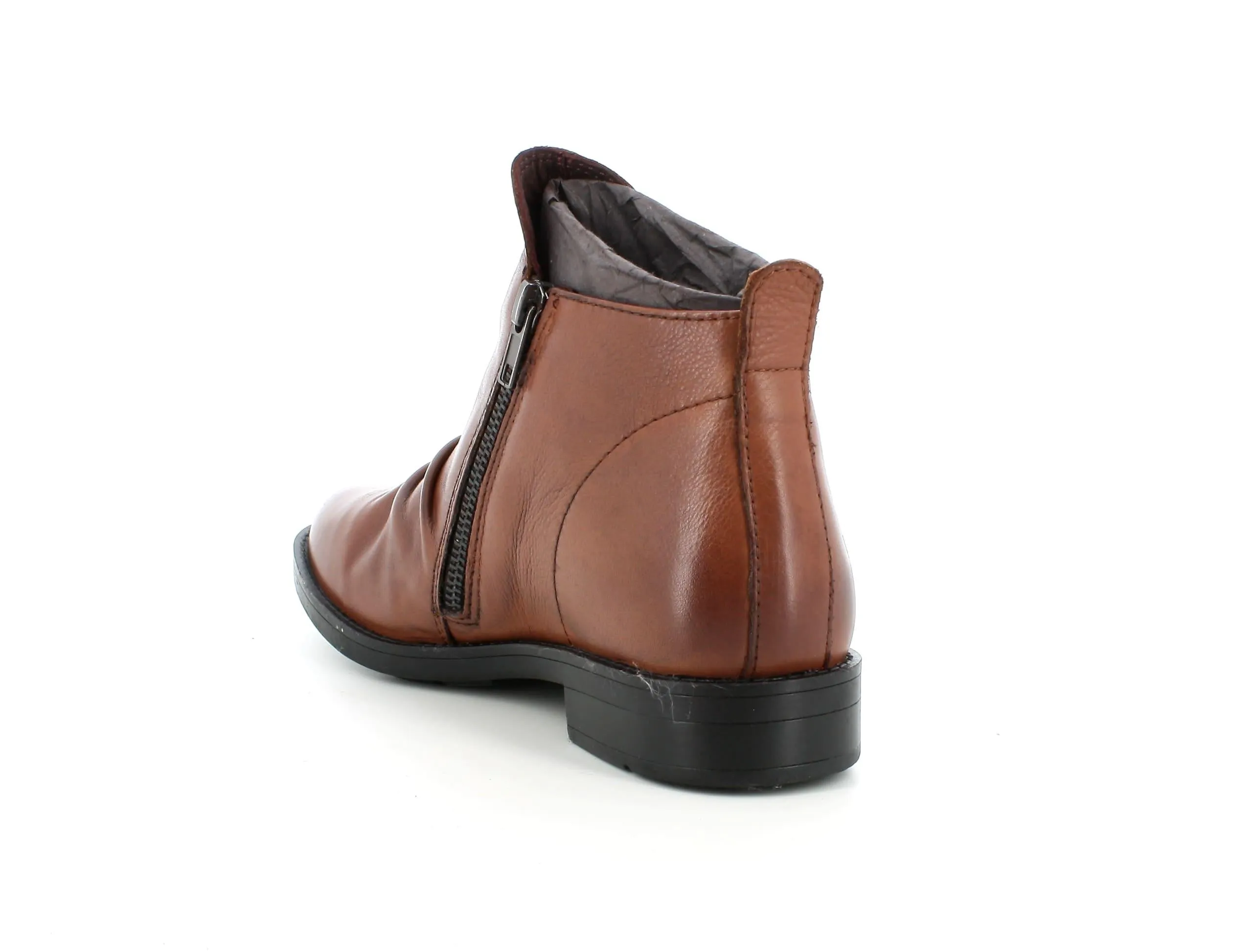 Melluso women's leather ankle boots with 2 zippers