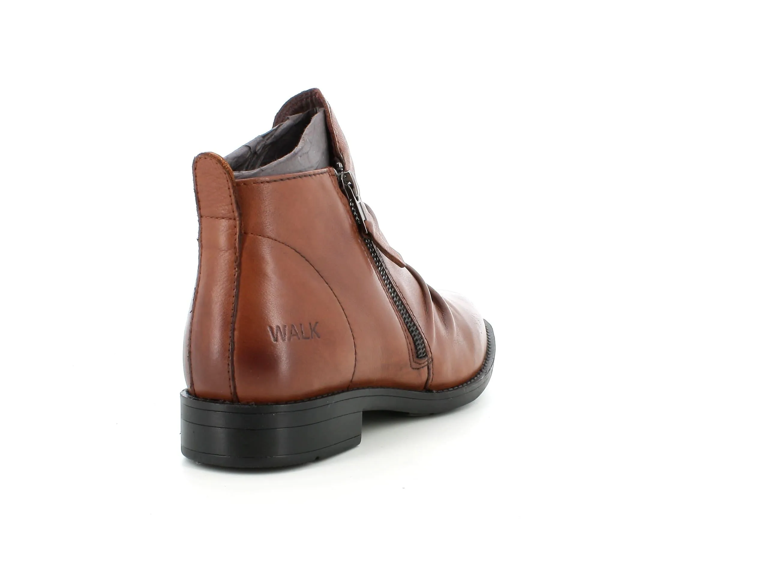 Melluso women's leather ankle boots with 2 zippers