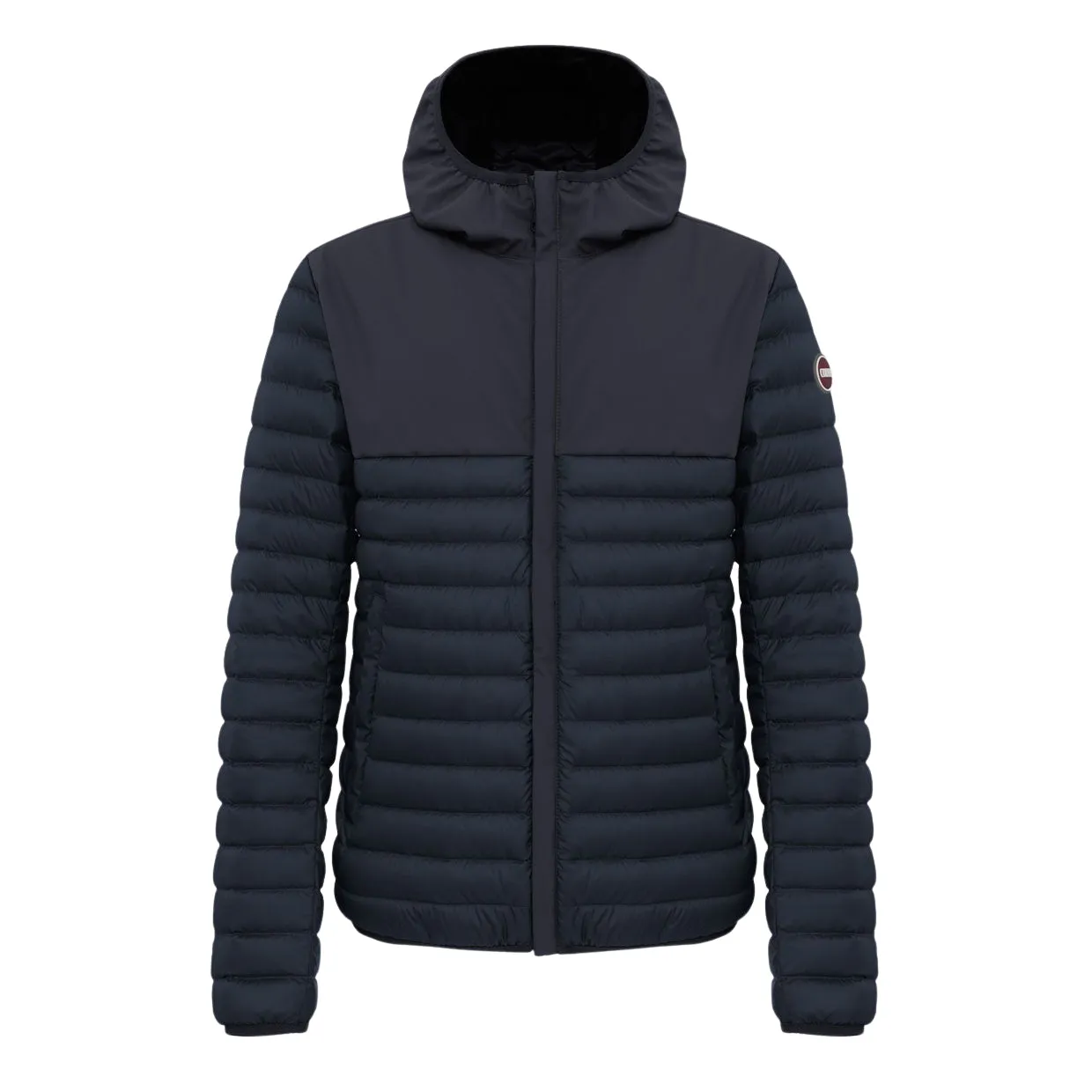 Men's Colmar Stretch Hooded Fixed Blue Puffer Jacket