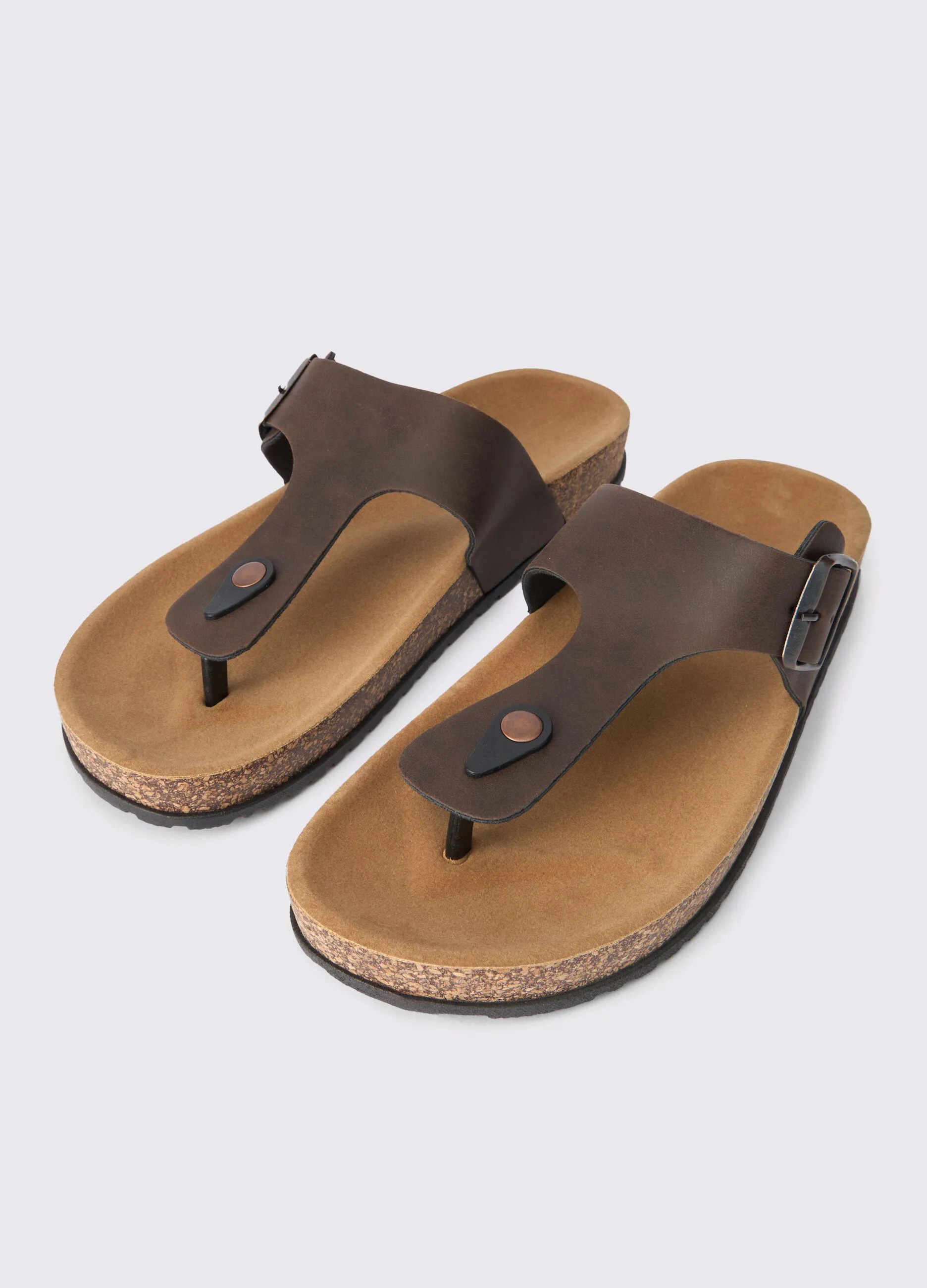 Men's eco leather flip-flops