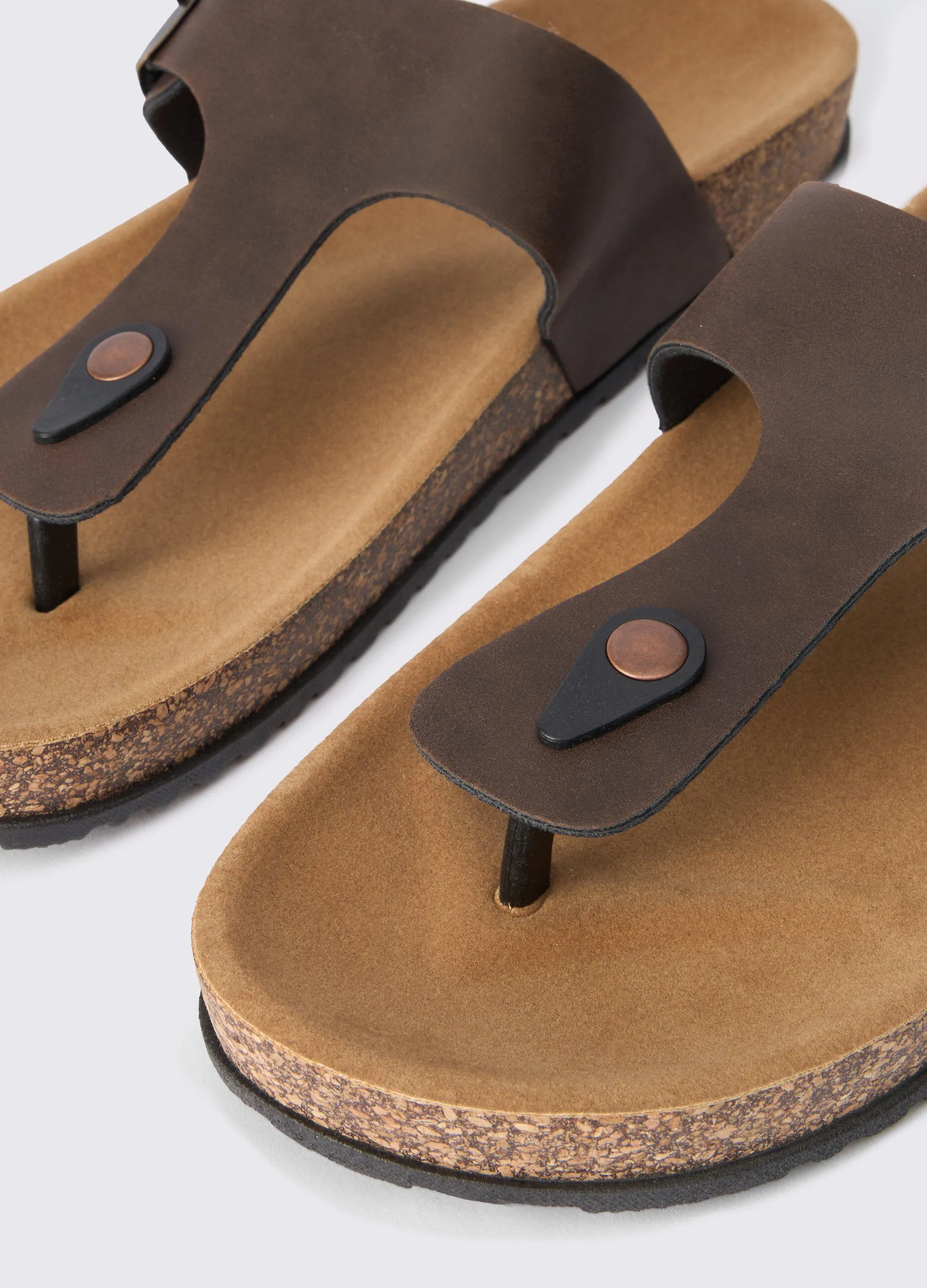 Men's eco leather flip-flops