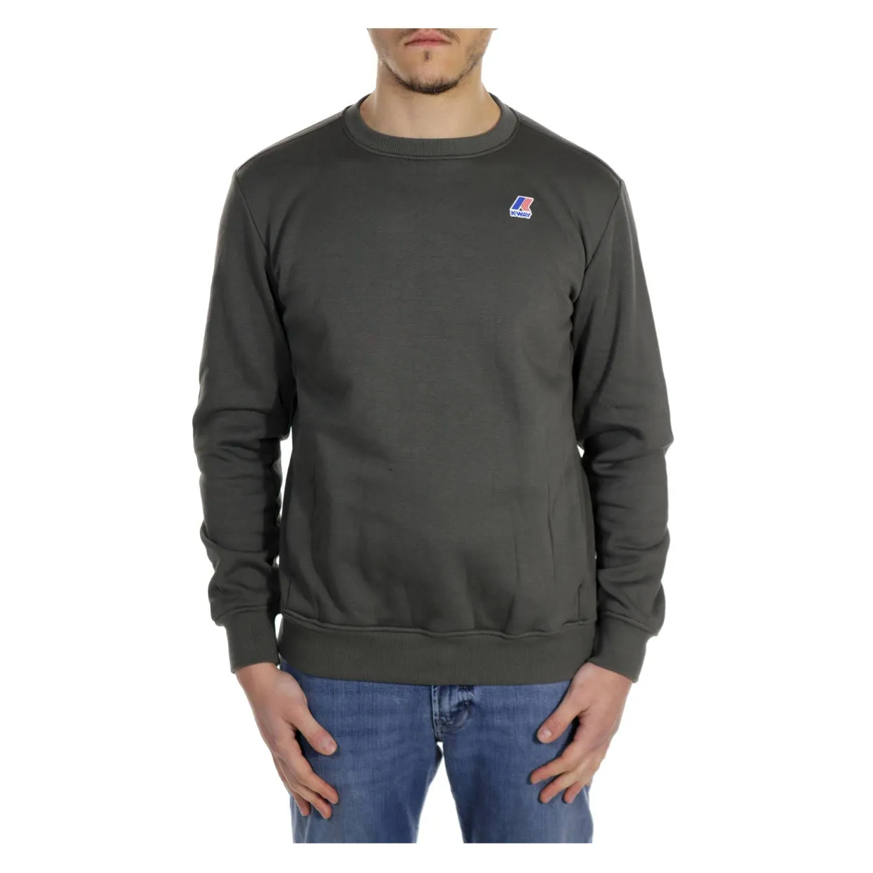 Men's K-Way Le Vrai Auguste HV Green sweatshirt.