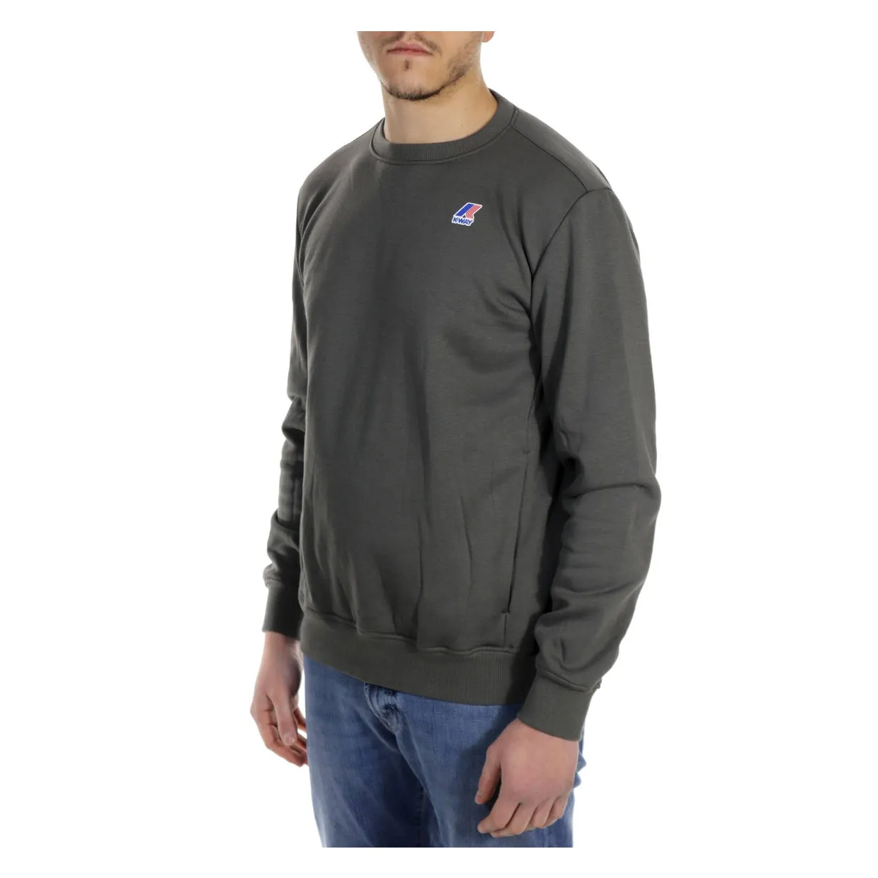 Men's K-Way Le Vrai Auguste HV Green sweatshirt.