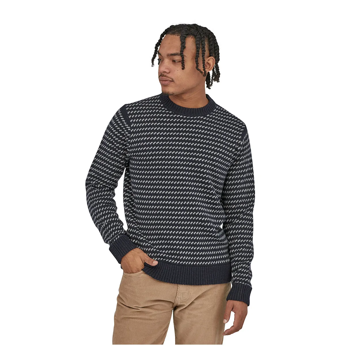 Men's Patagonia Recycled Wool Navy Blue Sweater
