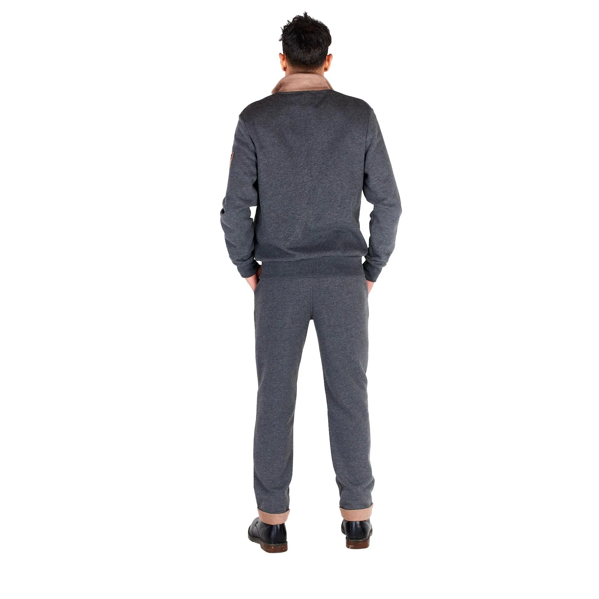 Men's stand collar zip-up neutral-toned jacket