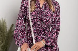 Mini dress with Bolsena print, pink.