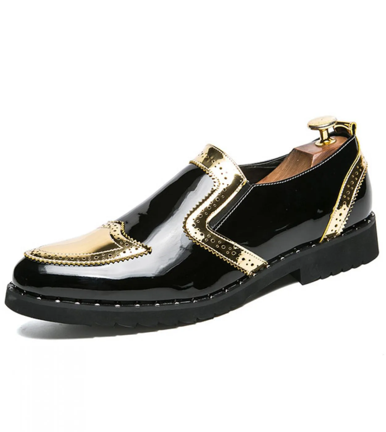 Moda scarpe uomo grandi dimensioni slip on business mocassini casual vintage pelle verniciata calzature uomo lu