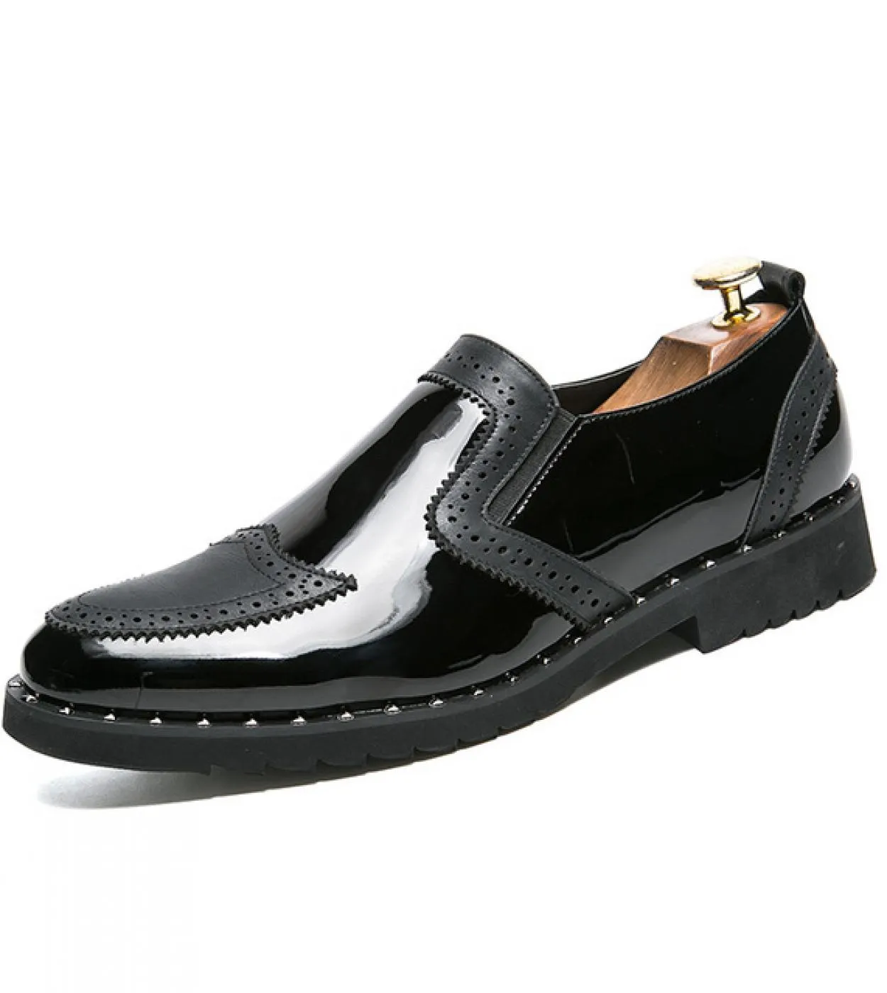 Moda scarpe uomo grandi dimensioni slip on business mocassini casual vintage pelle verniciata calzature uomo lu