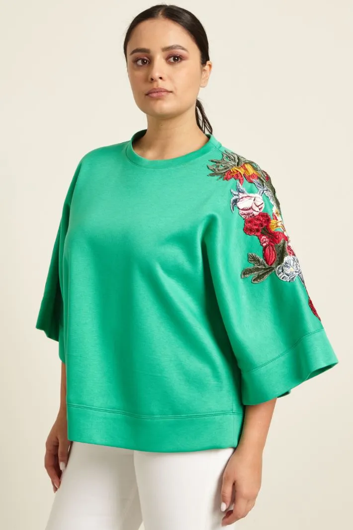 Neoprene sweatshirt with embroidery