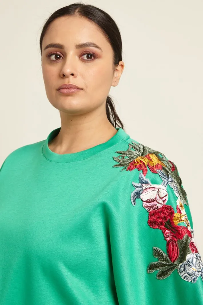 Neoprene sweatshirt with embroidery