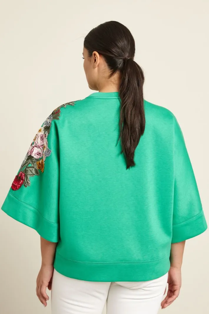 Neoprene sweatshirt with embroidery
