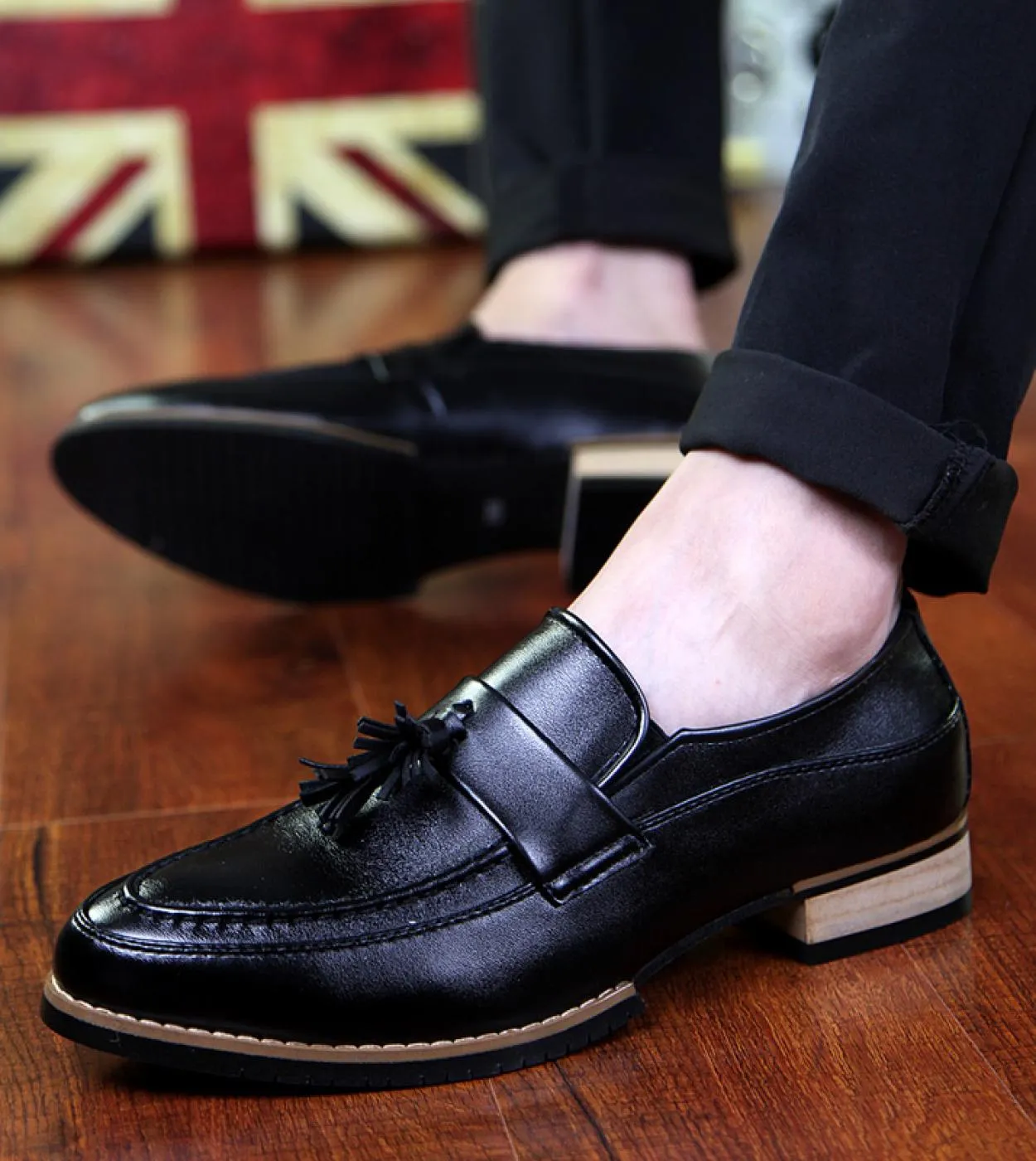 New arrival leather casual gentleman bureau loafers men's evening dress shoes