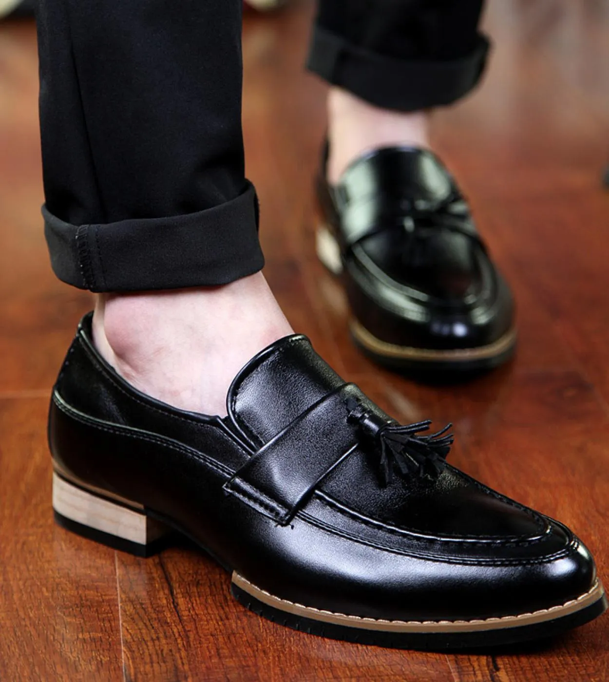 New arrival leather casual gentleman bureau loafers men's evening dress shoes