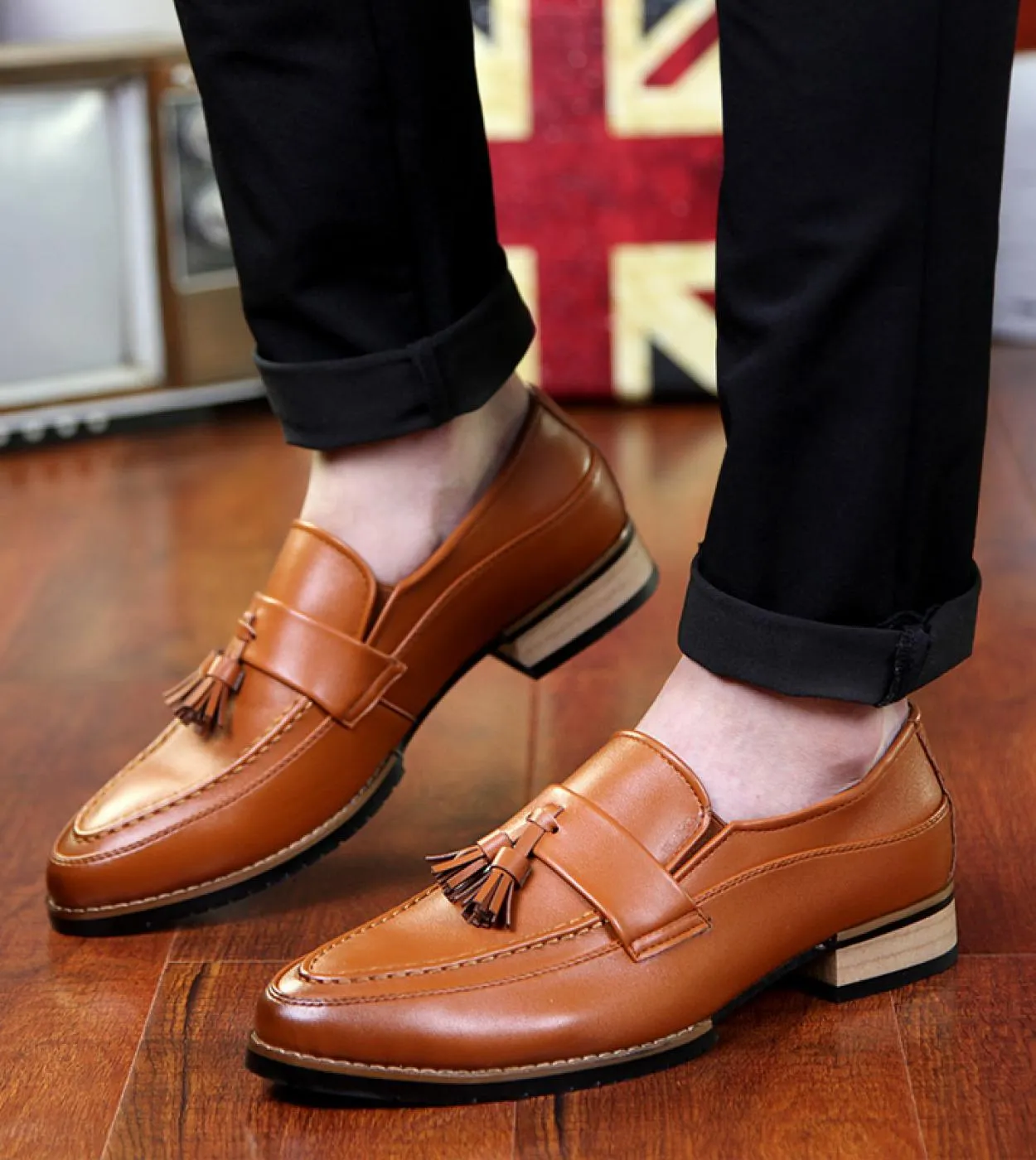 New arrival leather casual gentleman bureau loafers men's evening dress shoes