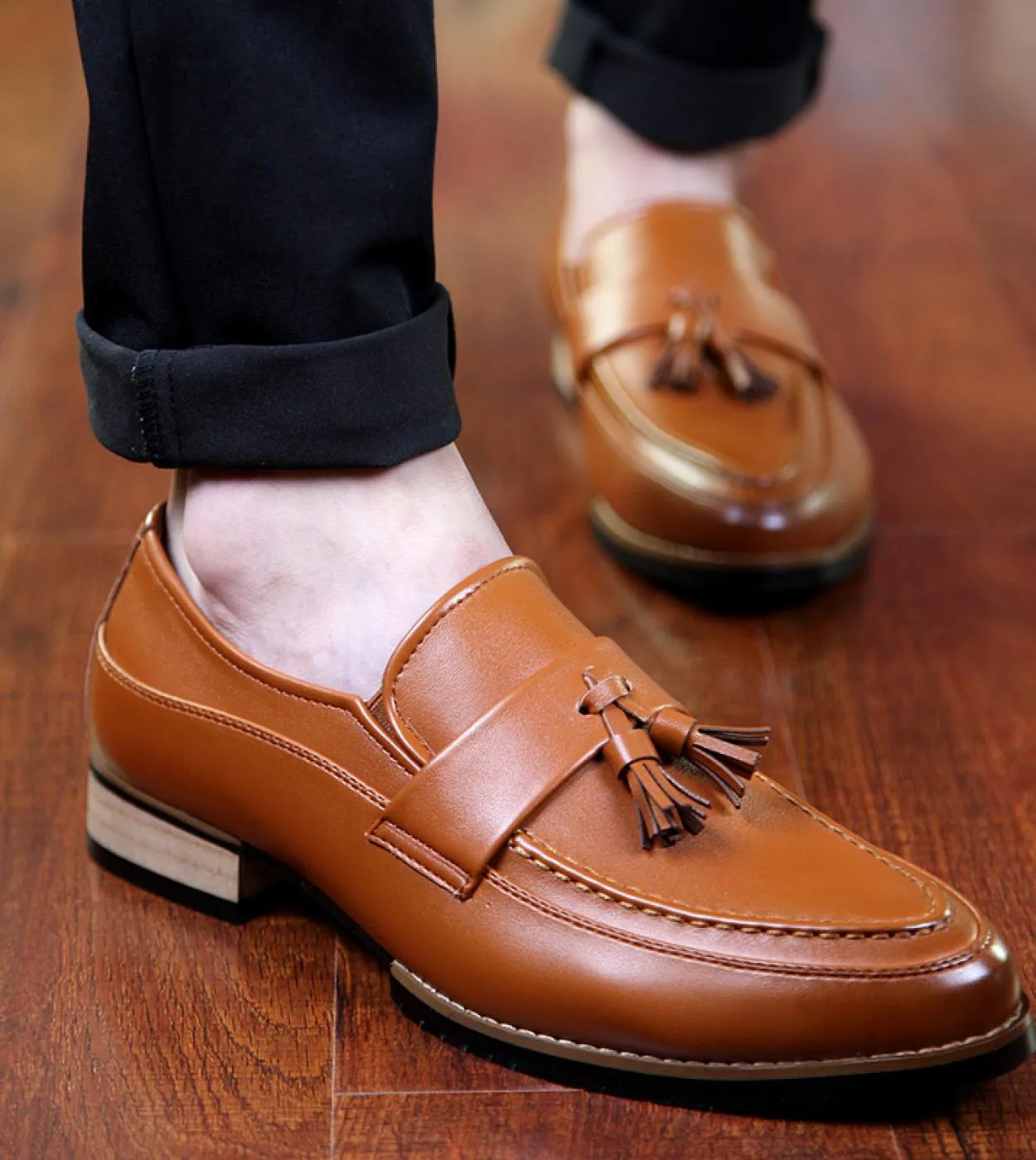 New arrival leather casual gentleman bureau loafers men's evening dress shoes