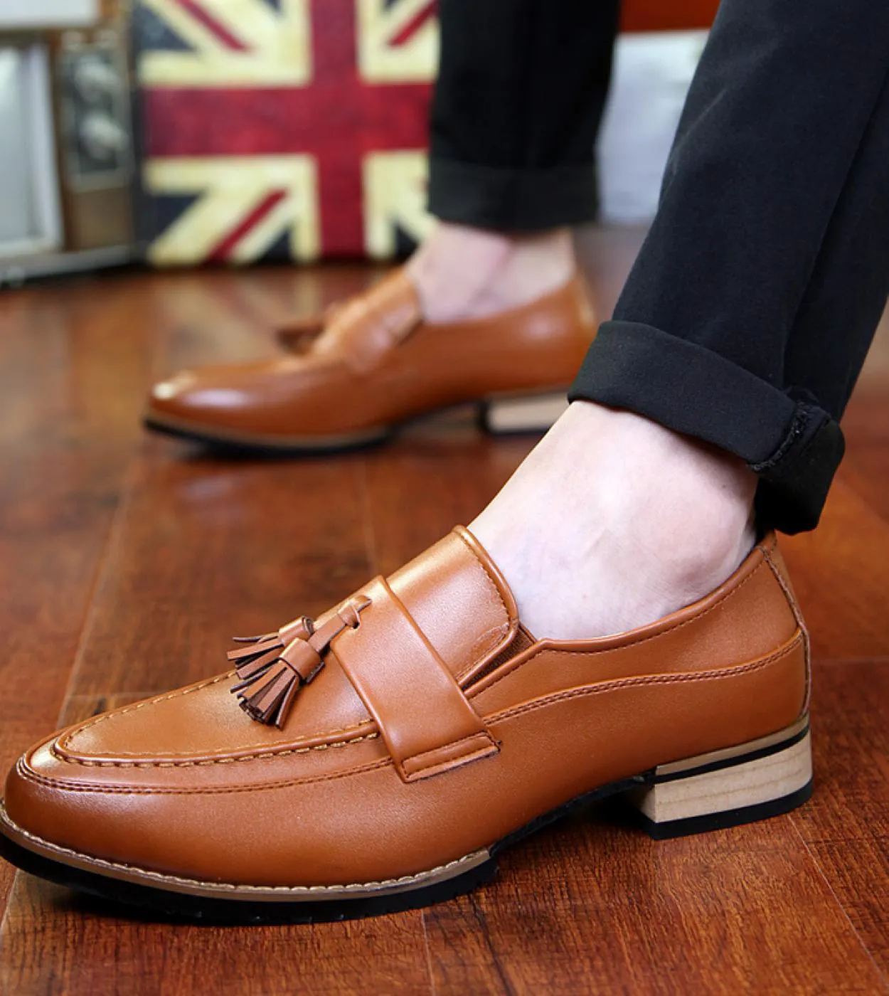 New arrival leather casual gentleman bureau loafers men's evening dress shoes