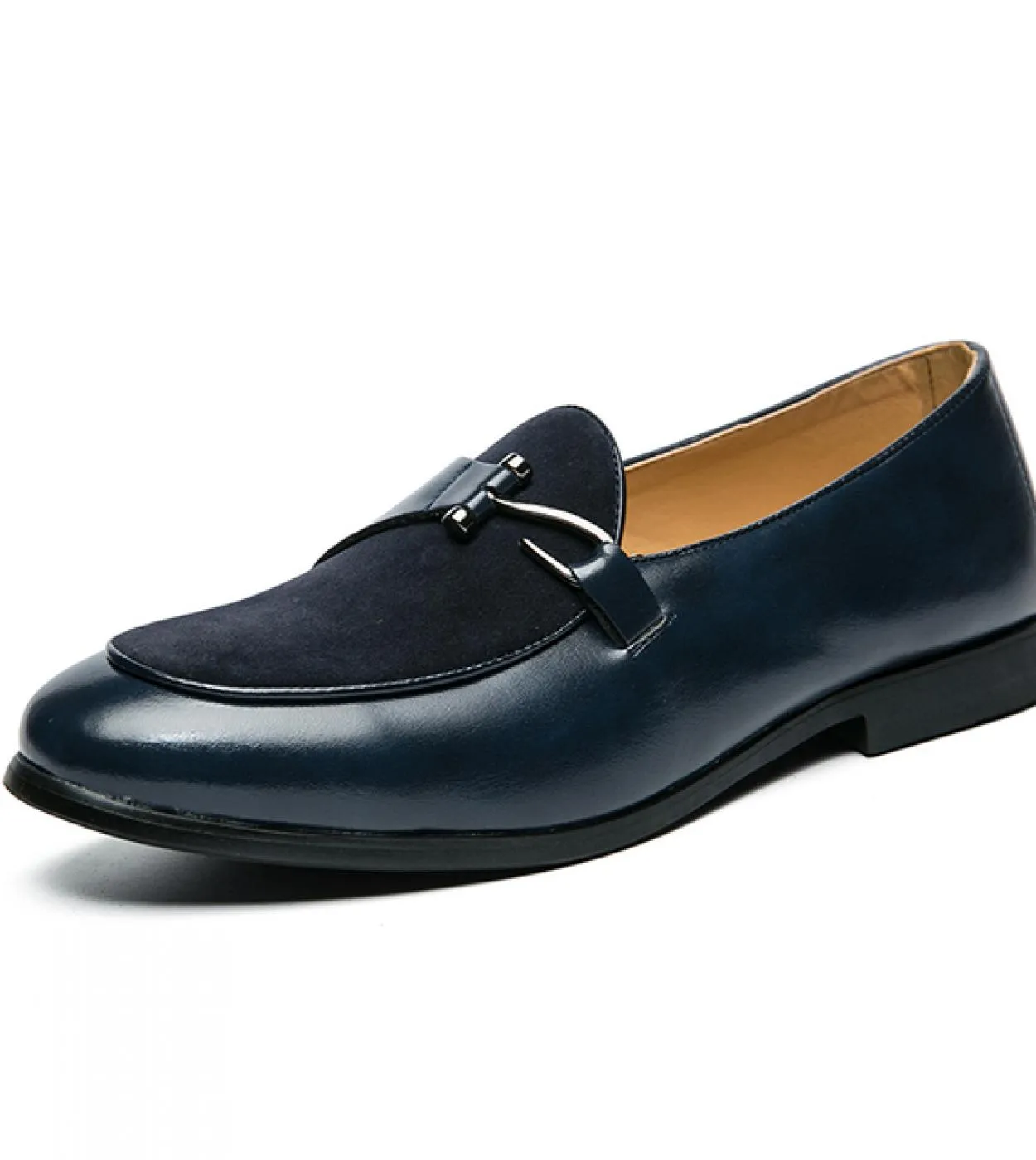 New mens loafers, solid color faux suede slip-on dress shoes