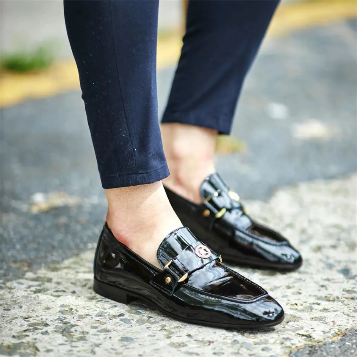 New wedding shoes for men, round toe solid slip-on mocassins formal work shoes size 38-47, elegant men's shoes.