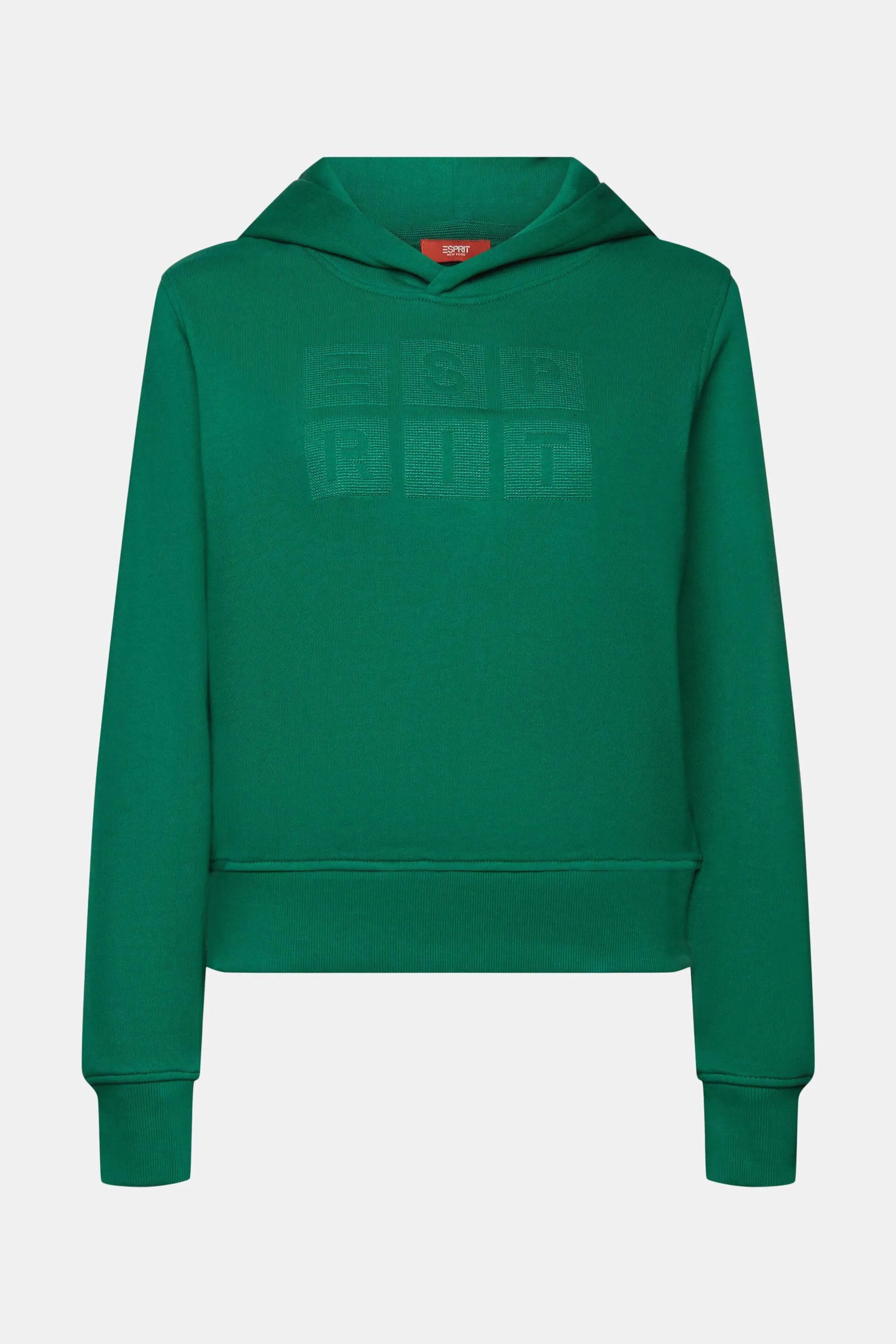 Organic cotton hoodie with embroidered logo.