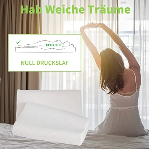 Orthopedic memory foam cervical pillow, ergonomic pillow for neck pain, for side sleepers.