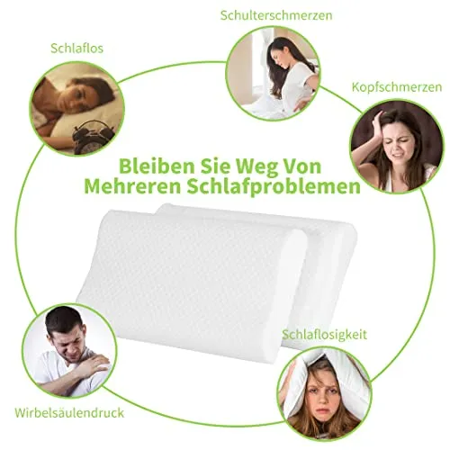 Orthopedic memory foam cervical pillow, ergonomic pillow for neck pain, for side sleepers.