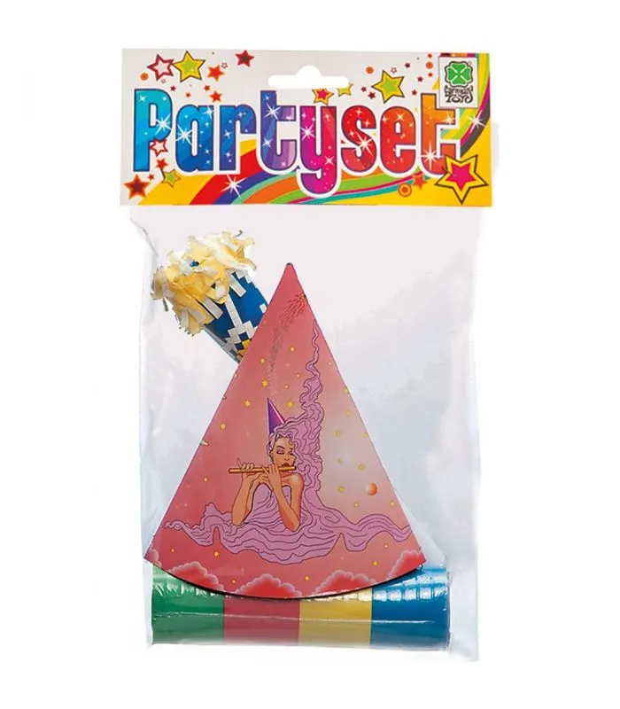 Party set (1 cappellino, 1 tromba, 1 stella)